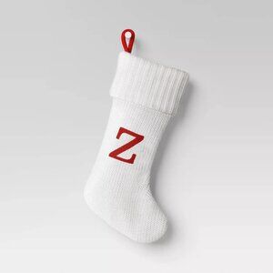 Target Stocking Wondershop Letter "Z” Monogram 20 inch White Cream Knit New